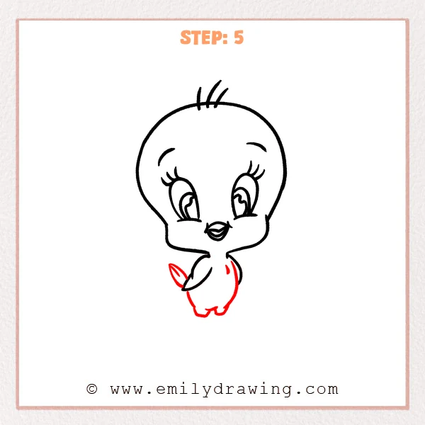 how to draw a tweety bird - Step 5